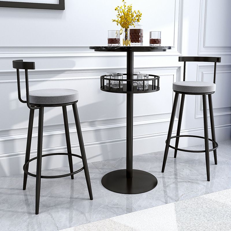 1/2/3 Piece Marble Bar Pub Table Set Matte Finish Glam Bar Stool and Table Set