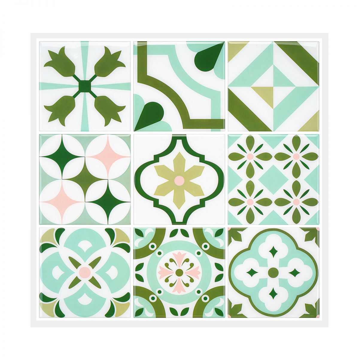 Mosaic Tile Tile-Peel & Stick Modern Plastic Tile-Peel & Stick