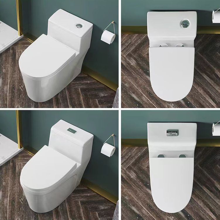 Modern 1-Piece Toilet Floor Mounted White Urine Toilet with Slow Close Seat for Bathroom