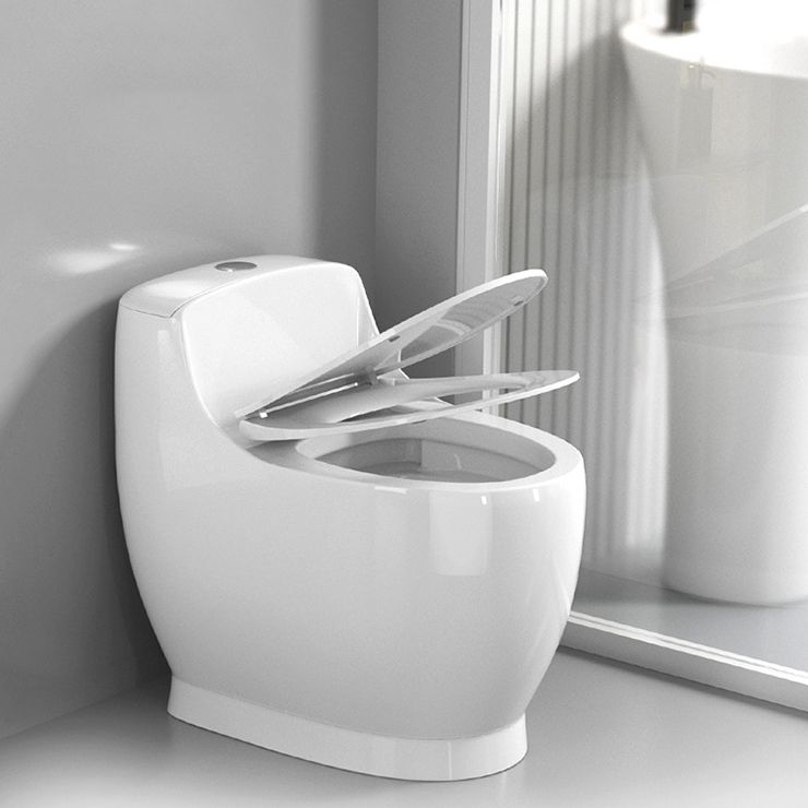 Modern Floor Mount Toilet Bowl Siphon Jet Toilet with Seat for Bathroom