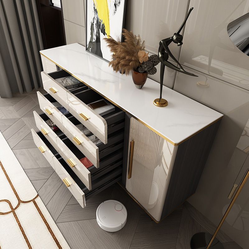 Glam Combo Dresser Wood Storage Chest Dresser with Metal Feet for Bedroom