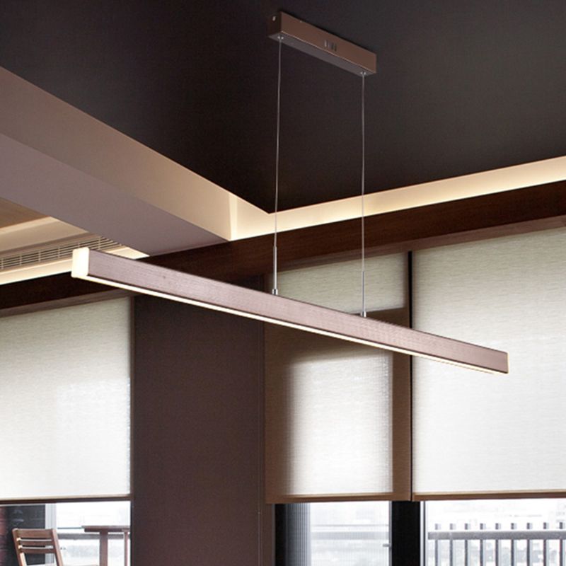 Linear LED Island Lighting in Contemporary Style Metal 1-Light Island Lighting