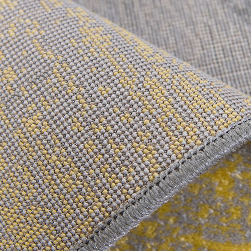 Grey Modern Area Carpet Geometric Pattern Polyester Area Rug Stain Resistant Rug for Living Room