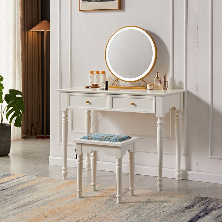 17.72" Wide Vanity Set with Drawers Solid Wood Make-up Vanity