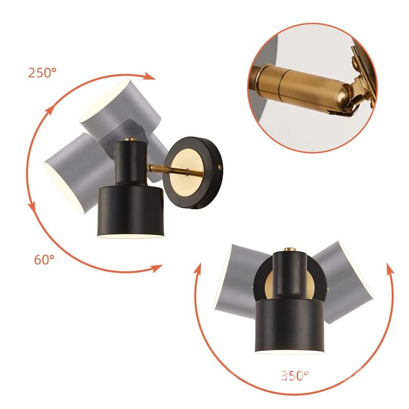 Post Modern Industrial Bath Sconce 1 - Light Adjustable Bathroom Vanity Lighting