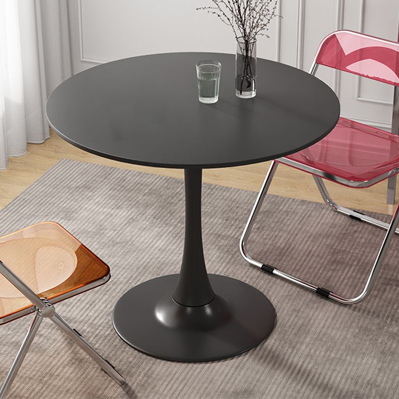 Pedestal Coffee Table Wood Round Coffee Table for Living Room