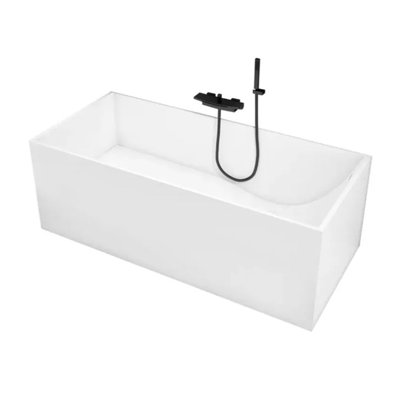 Stone Soaking Bathtub Antique Finish Rectangular Back to Wall Bath Tub