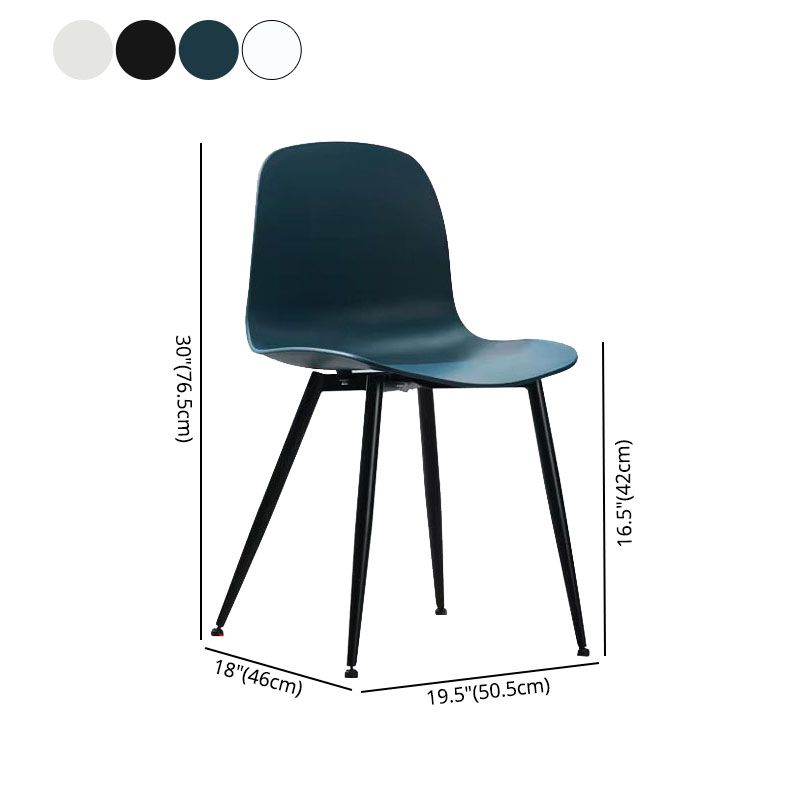 Sedia da casa per la casa contemporanea gambe in metallo sedia da pranzo in plastica (set di 4)