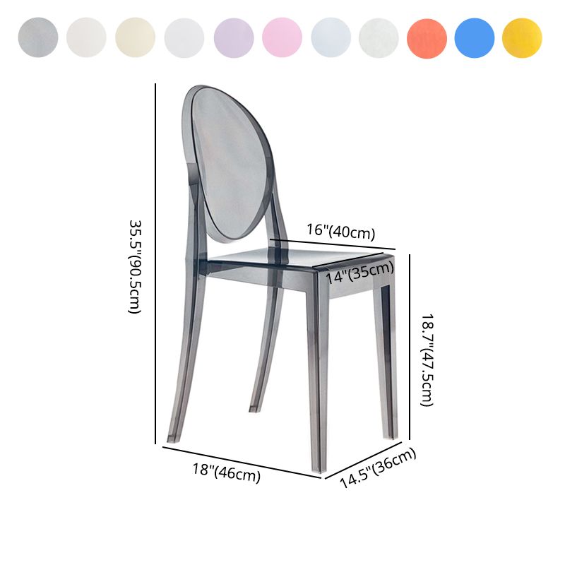 Ensemble de chaises en plastique de style scandinave, chaises de cuisine à manger et dos ouvert