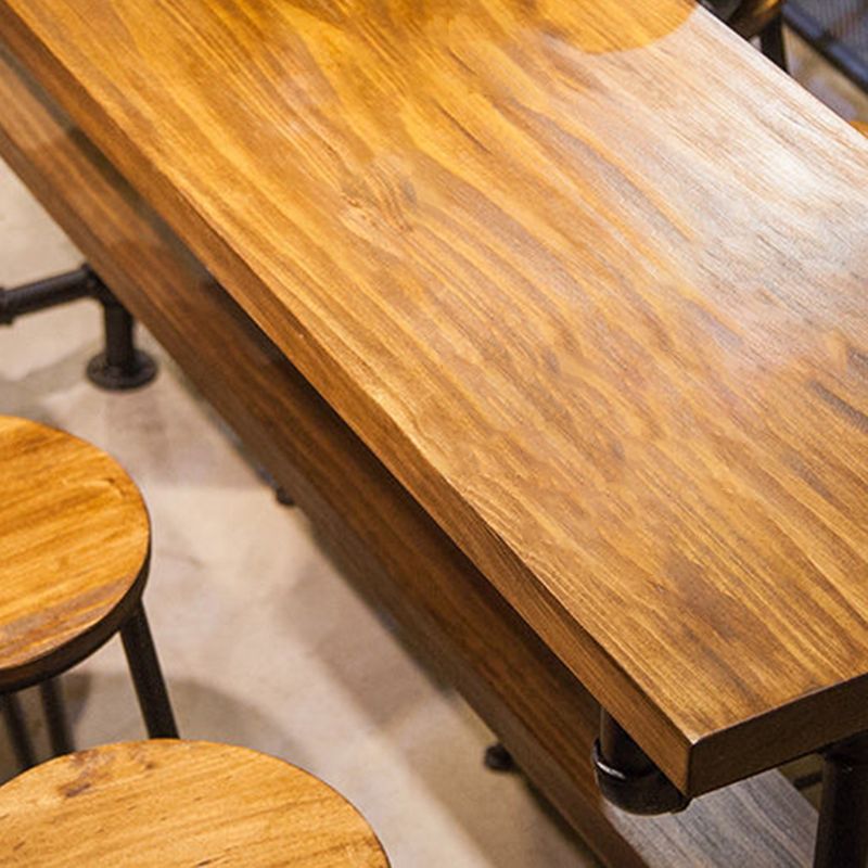 Modern Style Rectangle Bar Table Solid Wood Fixed Bar Dining Table for Indoor