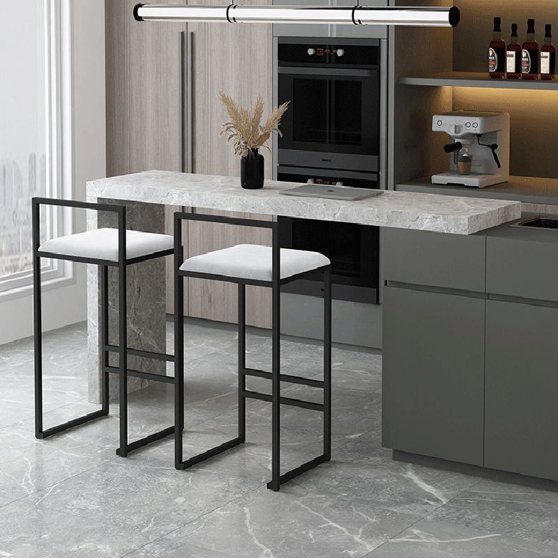 Contemporary Jewelry Shop Footrest Counter Stool Matte Finish Velvet Barstool