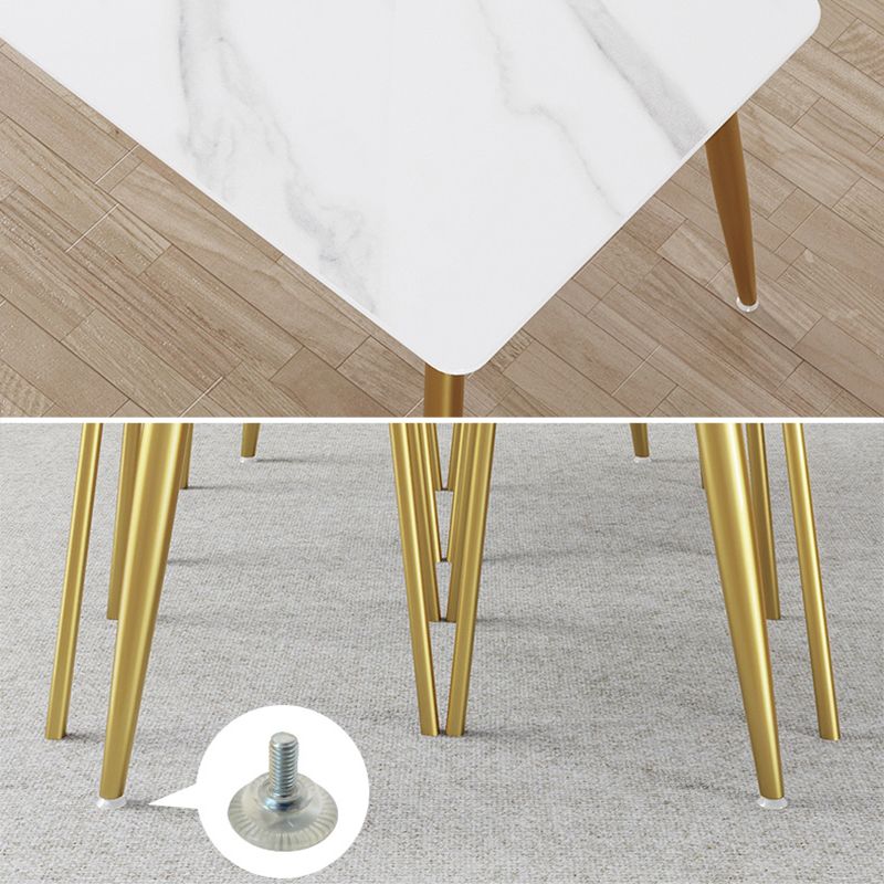 Nordic 1/4/5/7 Pieces Dining Set Rectangle Stone Dining Table for  Kitchen Dining Room