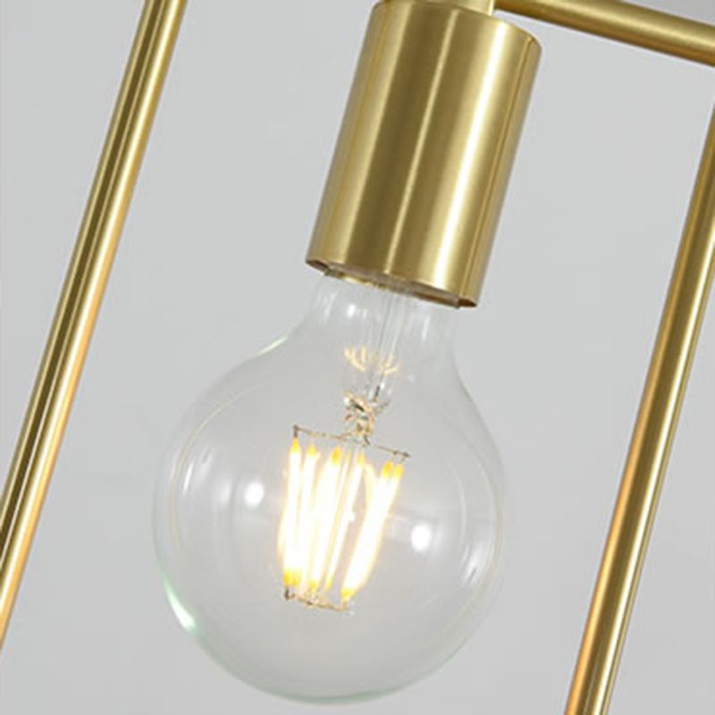 Loftstijl Geometrische ophanging hanger 1-bulb metaalhangend licht in goud voor eetkamer