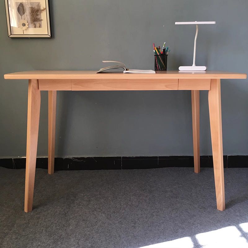 Light Wood Kids Desk Writing Desks with Drawer for Reading Room