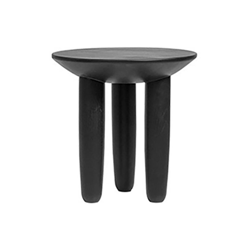Black Finish Wood 3 Legs Cocktail Table 2-Piece Round Coffee Table Set