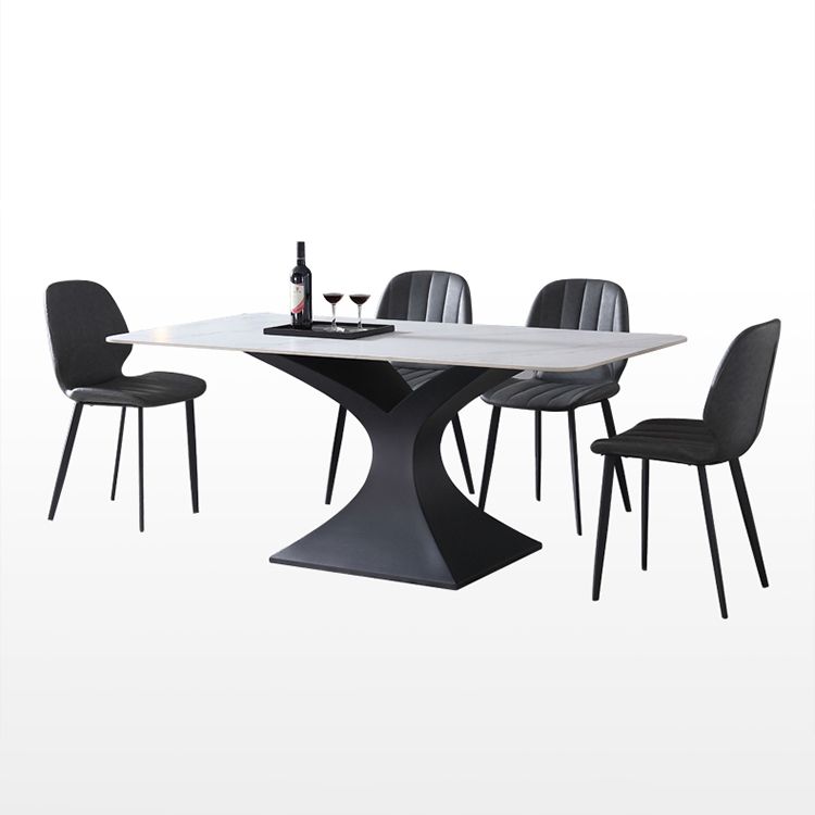 Modern Sintered Stone Top Dining Set Rectangle 1/2/5/7 Pieces Dining Room Table Set