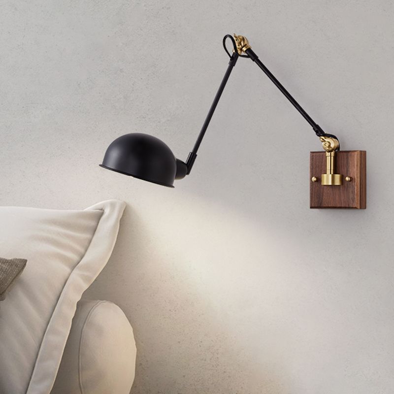 Single Brown Finish Modernism Wall Mounted Sconce Metallic Wall Light