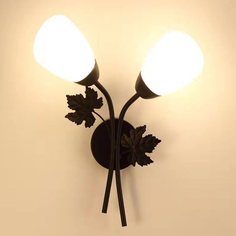 Conical Glass Wall Light Sconce Minimalist Style Sconce Light Fixture for Bedroom