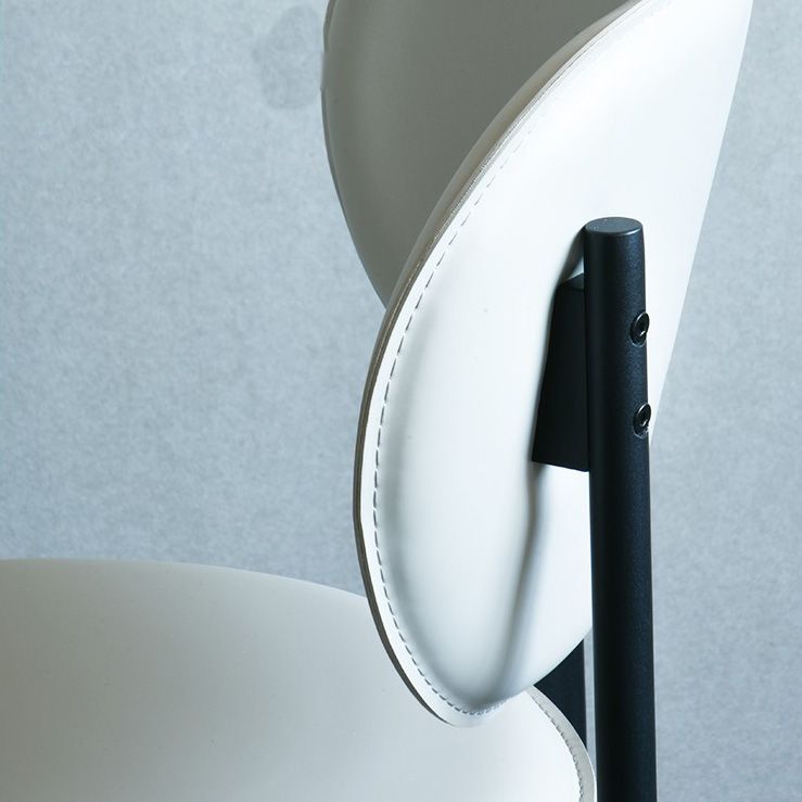 Industrial Open Back Dining Chair Black Legs Dining Side Chair