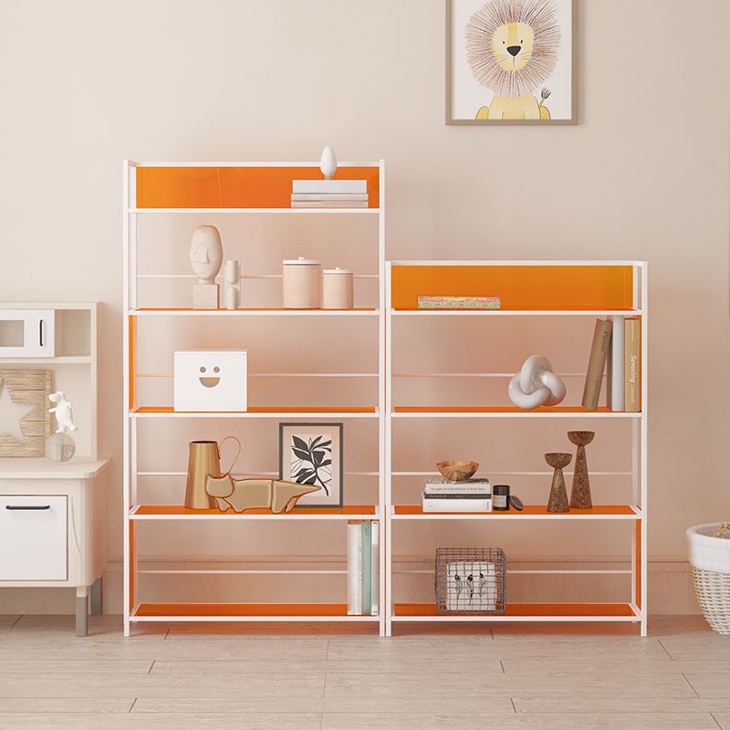Acrylic Scandinavian Open Etagere Bookshelf with White Iron Frame
