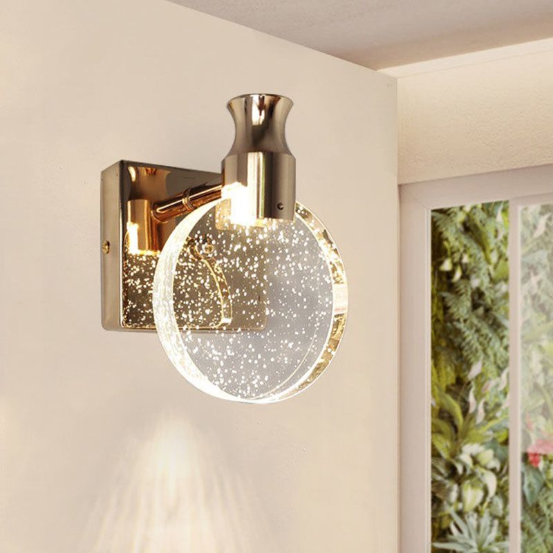 Light Luxury Crystal Wall Light Modern Simple Circle Led Wall Lamp for Living Room