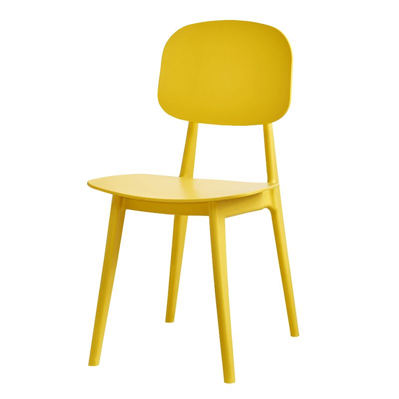 Contemporary Style Plastic Dining Chairs Multicolor Open Back Side Chair