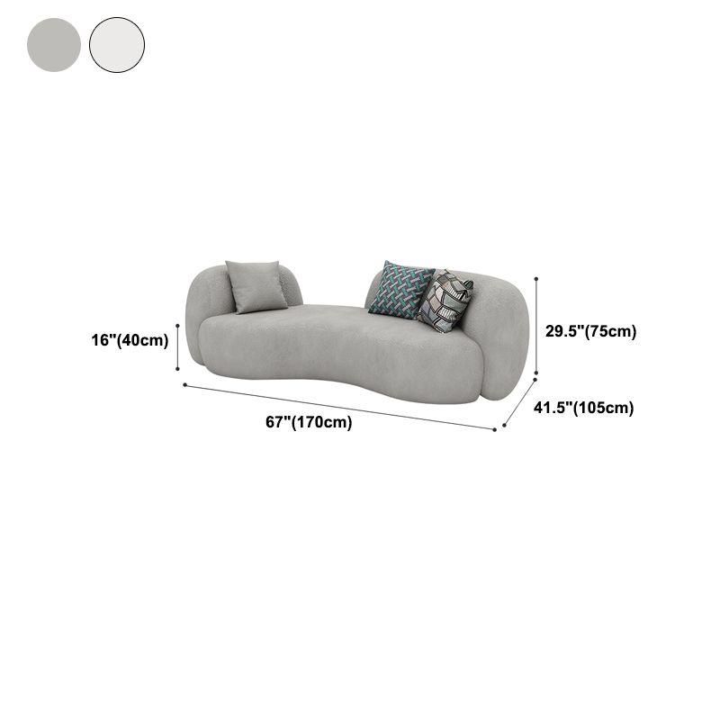 Contemporary Recessed Arm Sofa Pillow Back Curved Sofa for Living Room
