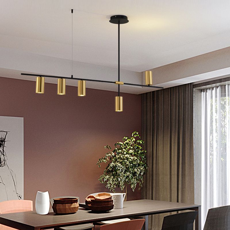 Contemporary Style Cylinder Island Pendants Ideas Metal Island Light Fixtures