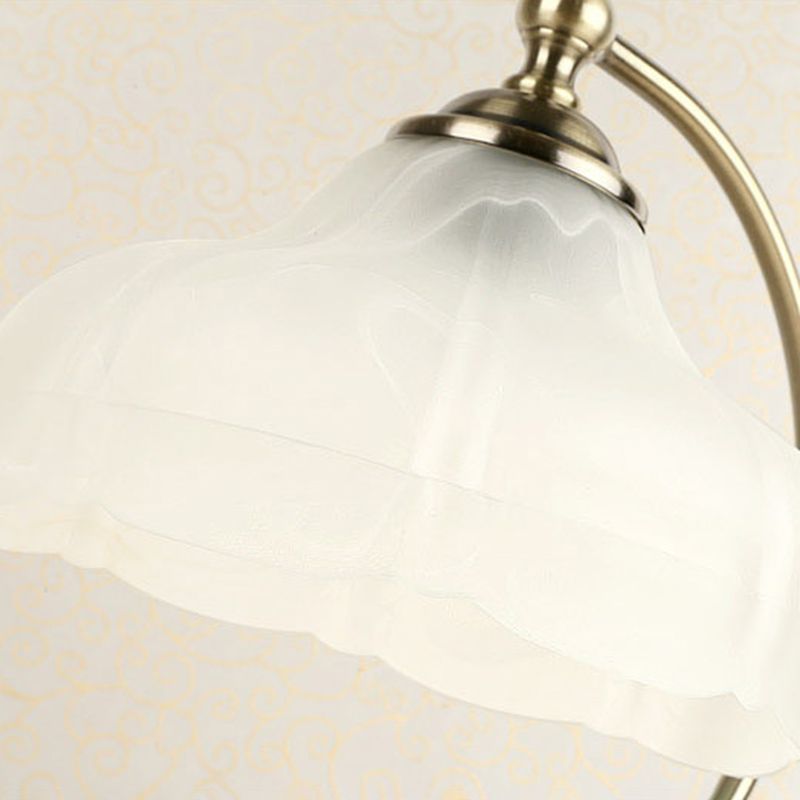 Flower Table Light Modern Nightstand Lamps Wood 1 Light Table Lamp in Gold