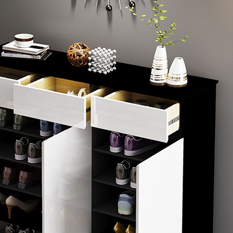 Modern Simple 39.4" Tall Cabinet 2/34 - Drawer Gray and Black Storage Cabinet