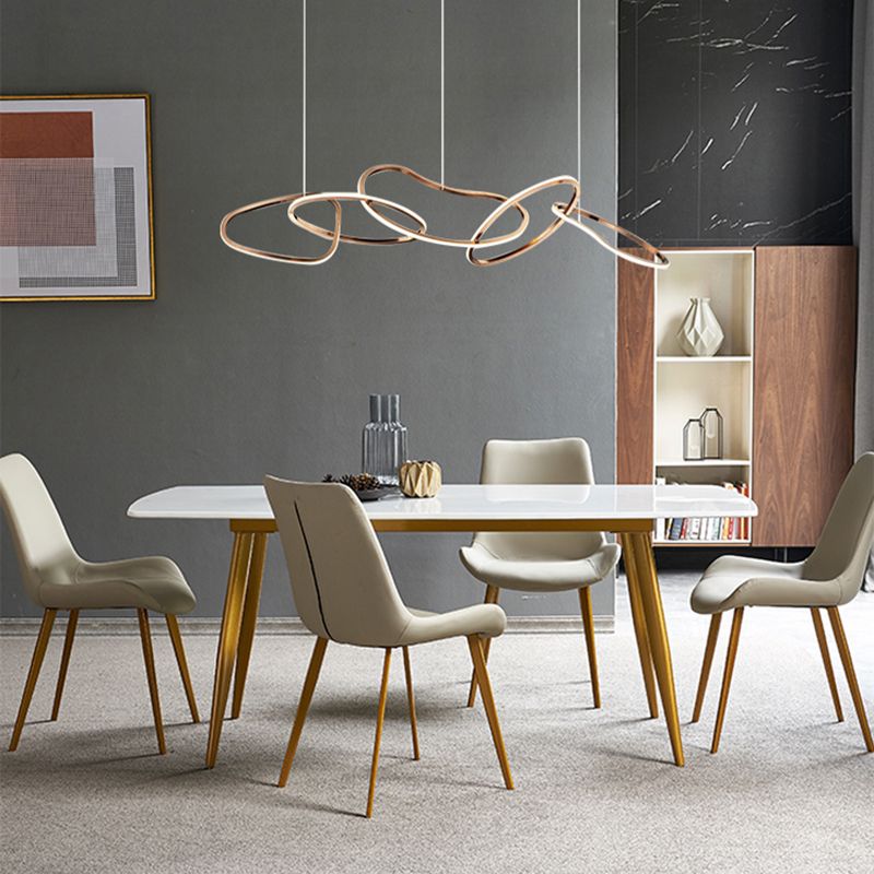 Simple 5 Lights Chandelier Light Fixtures Metal Hanging Chandelier for Cafe