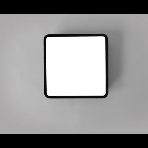 Rectangular Office Flush Lamp Metallic Modern LED Ceiling Mounted Light in Black