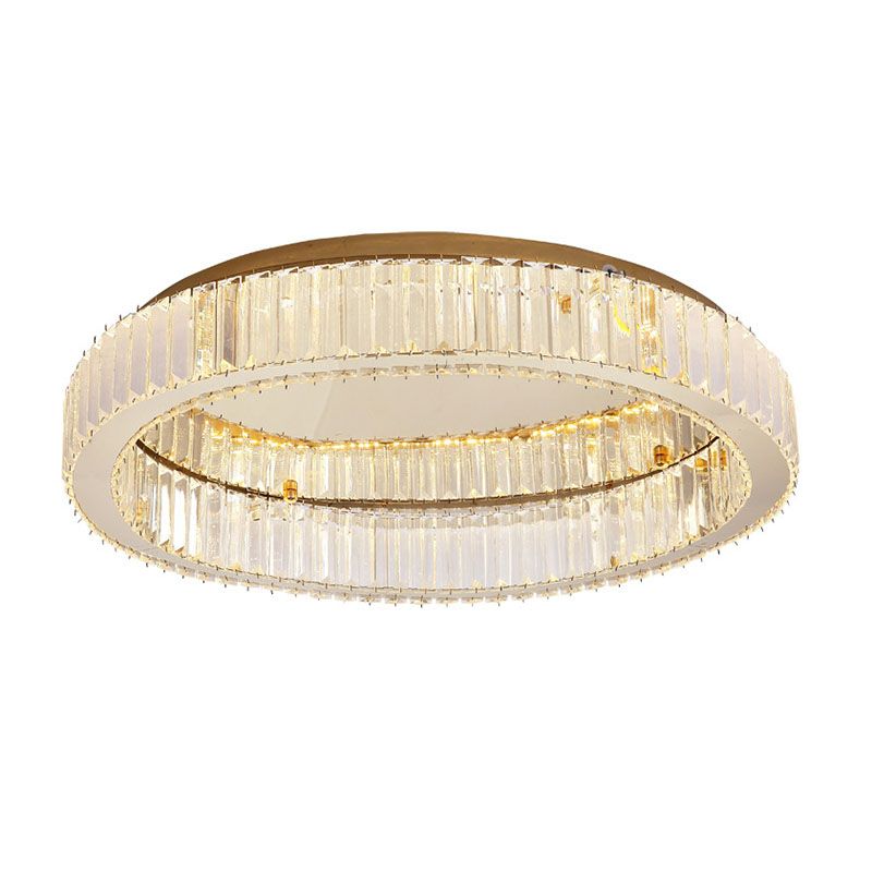 Gold Stainless-Acier LED Flush Mount in Modern Creative Style Crystal Ceiling Light for Bedroom