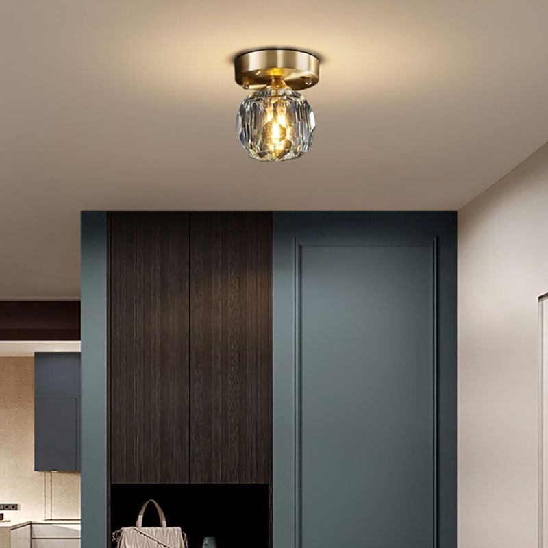 Globe Crystal cerca de la iluminación del techo Accesorio montado en el techo de estilo minimalista