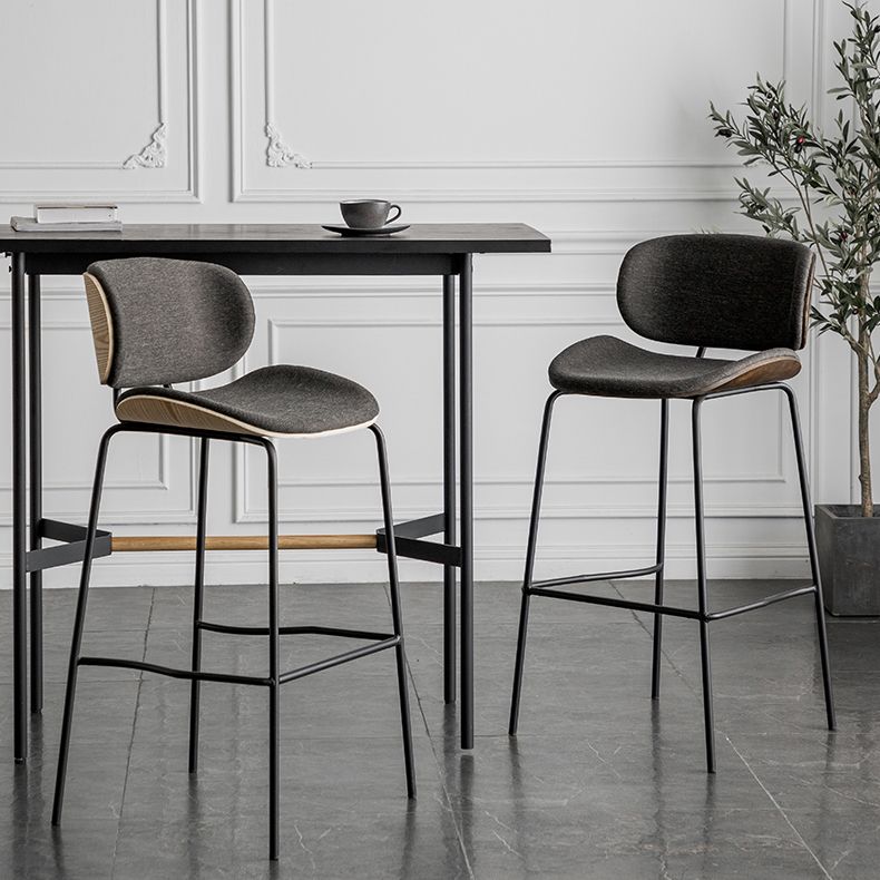 Industrial Armless Bar Stool Low Back Counter Bar Stool for Home