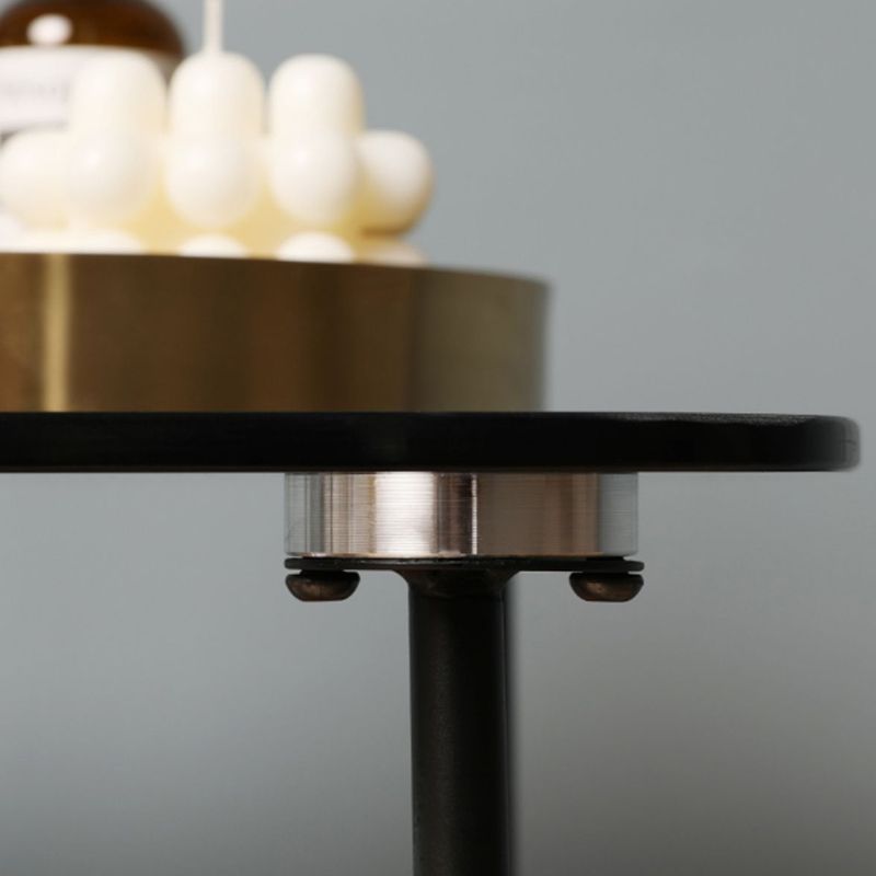 Rectangular Glass Top End Table Modern 23.22" Tall Storage Side Table