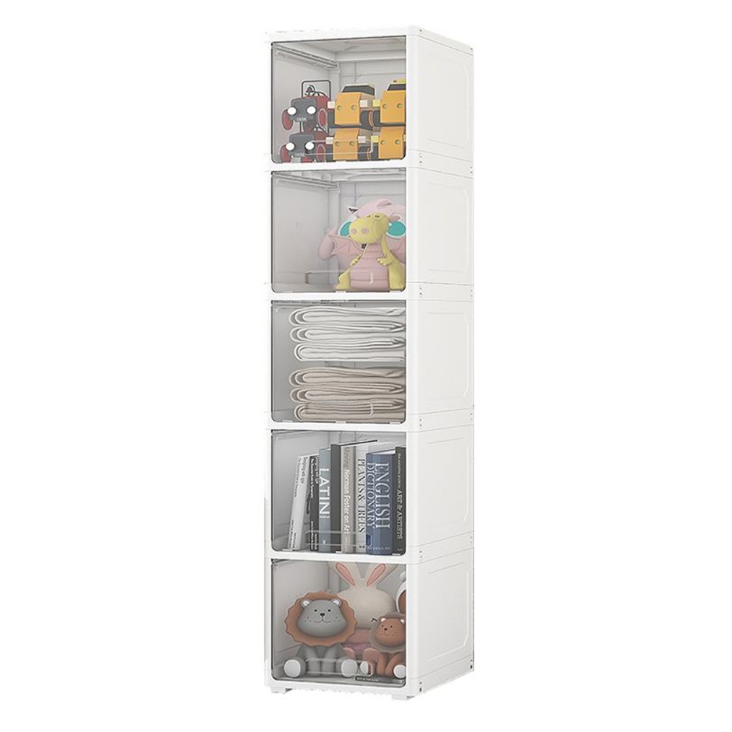5-Door Storage Cabinet with Legs Contemporary Non-Hanging Armoire