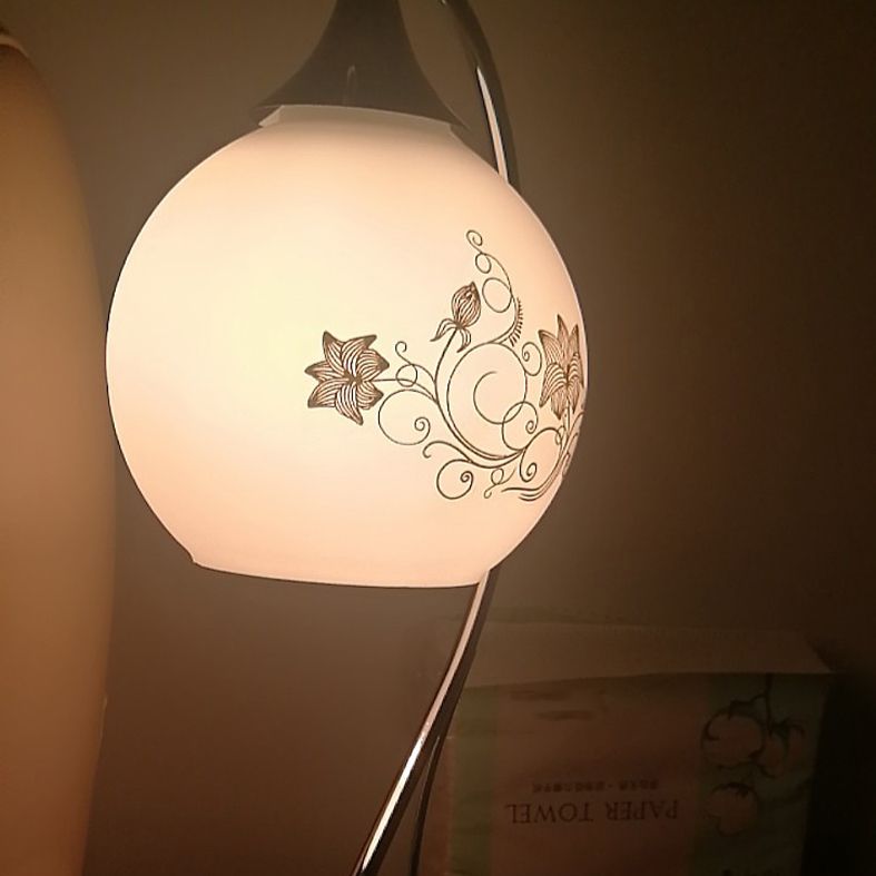 Silver Gooseneck Table Lamp Minimalist 1-Light Metal Table Light with Spherical White Glass Shade