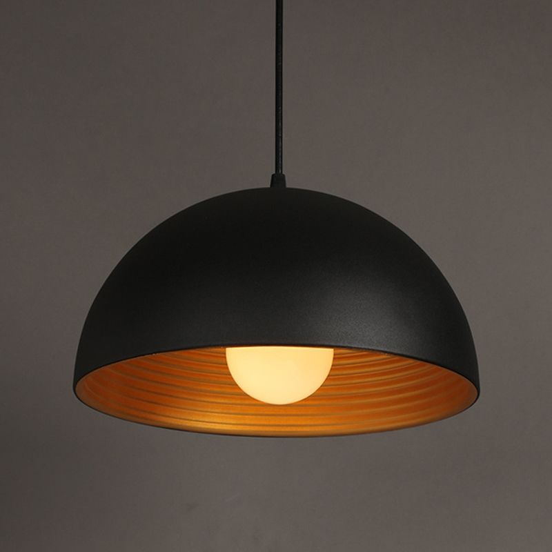 Black Dome Commercial Pendant Lighting Industrial Metal Restaurant Hanging Light Fixture