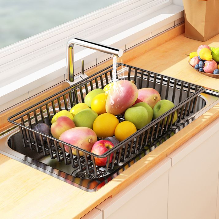 Home Dining Prep Table Open Storage Kitchen Trolley with Basket