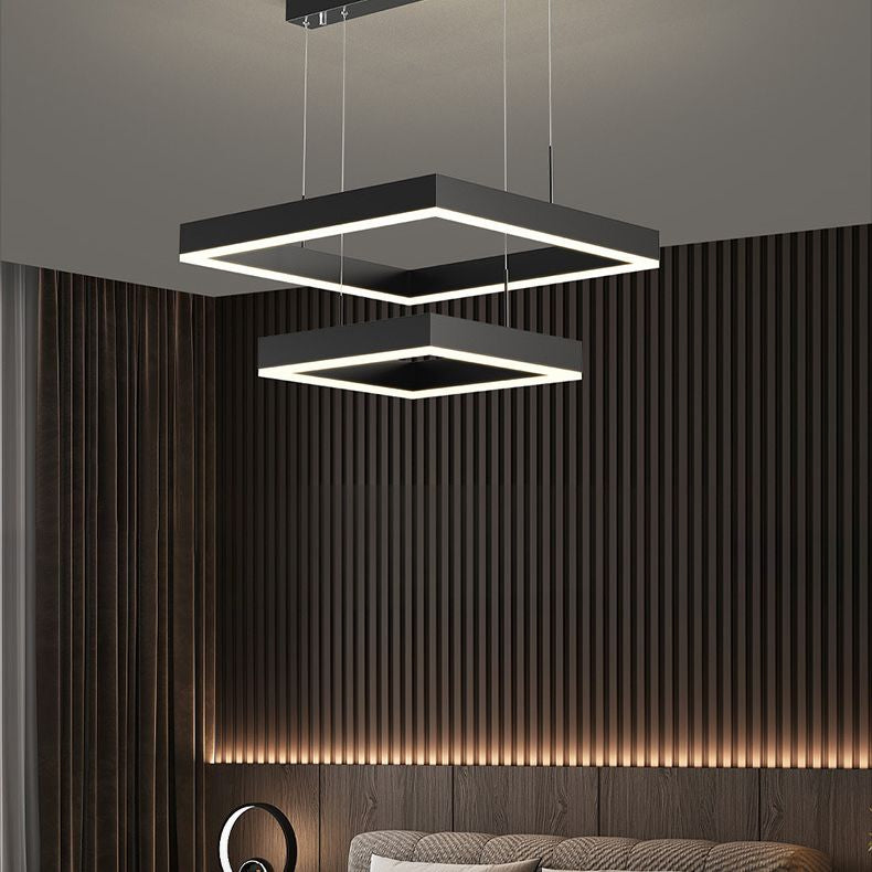 Luz de luz colgante cuadrada luces colgantes de metal modernas