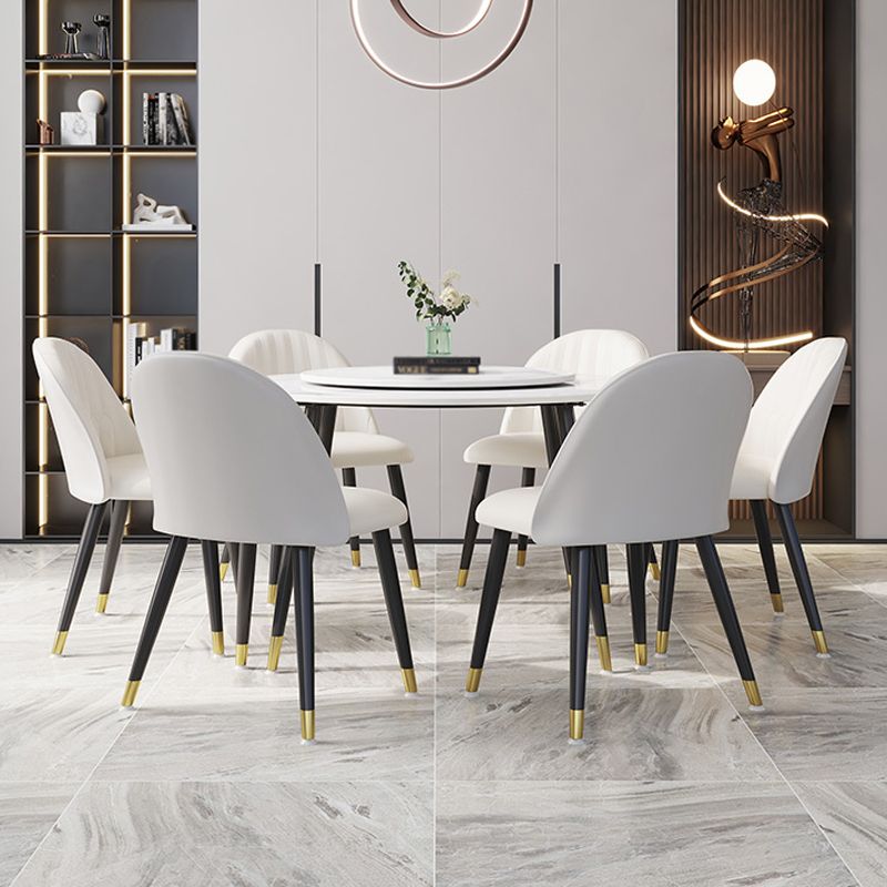 1/4/7 Pcs Metal Modern Dining Room Set with Round Table Dining Set