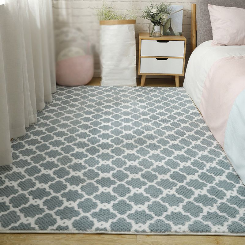 Creative Indoor Rug Argyle Print Polyester Carpet Stain Resistant Area Rug for Home Decoration