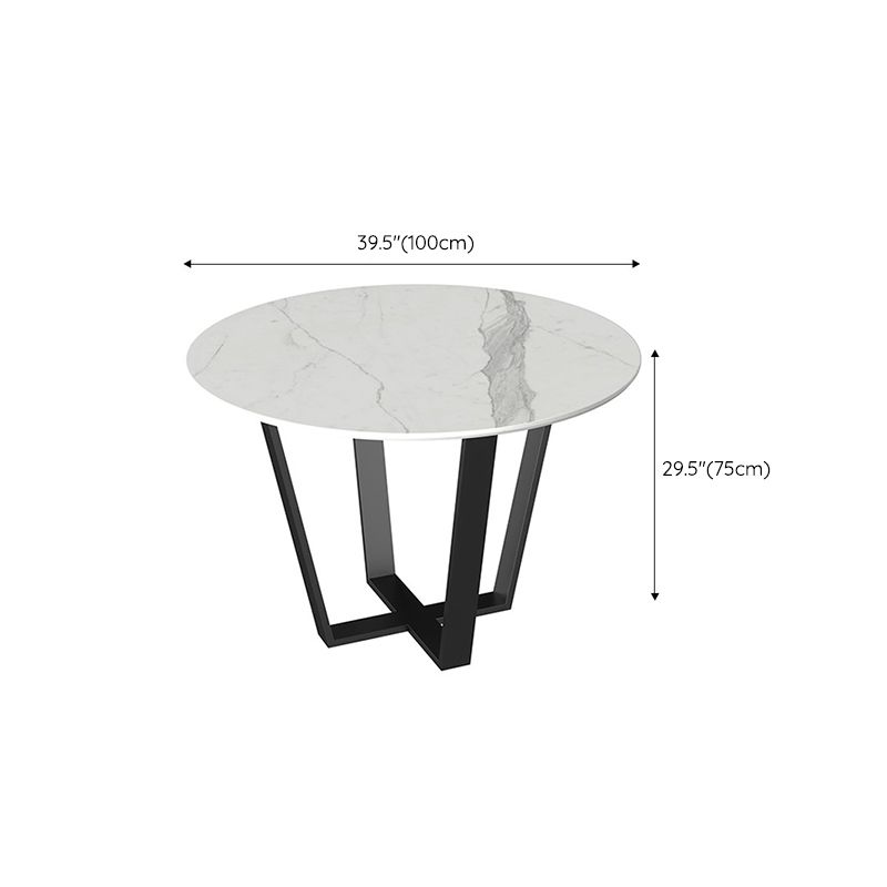 Steel and Slate Table Glam Style Simple Home Round Dining Table