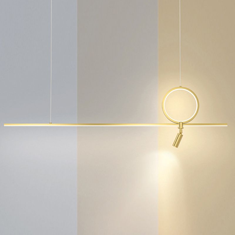 Minimalist Hanging Island Light Metal LED Hanging Lighting Fixture for Sitting Room