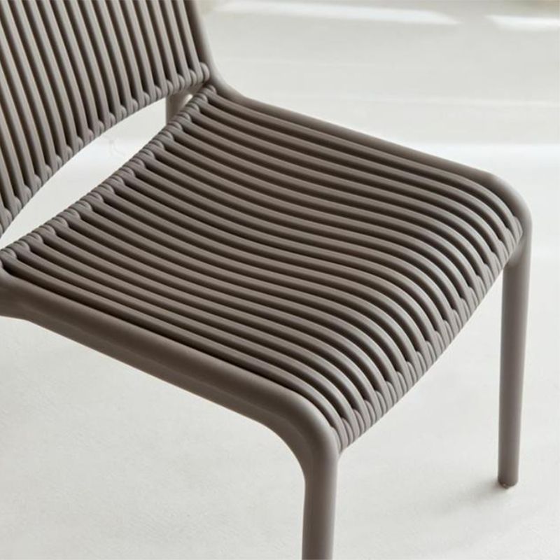 Home Indoor Armless Dining Chairs Slat Back Stacking Side Chair