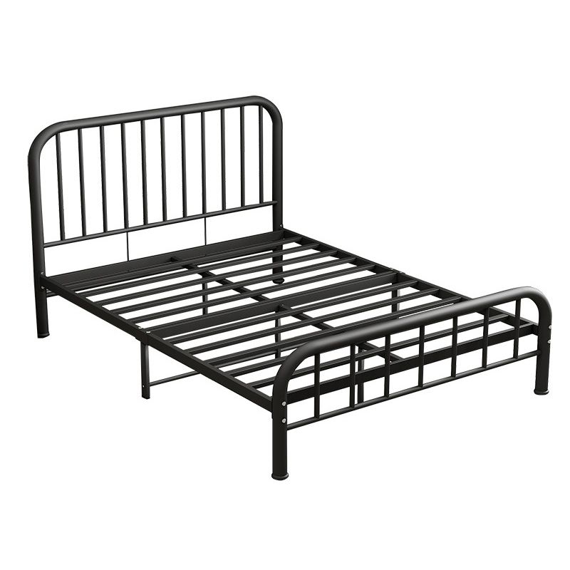 Modern Style Metal in Black/white Slatted Bed with Headboard