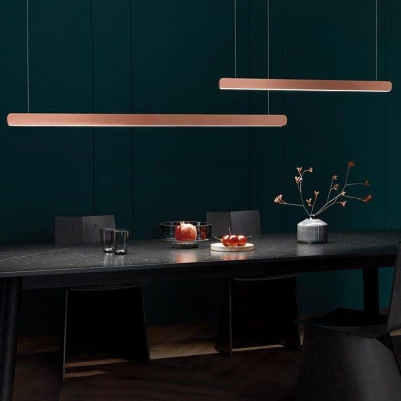 Metal Ceiling Pendant Light Modern Linear Shape Island Lighting Ideas for Kitchen
