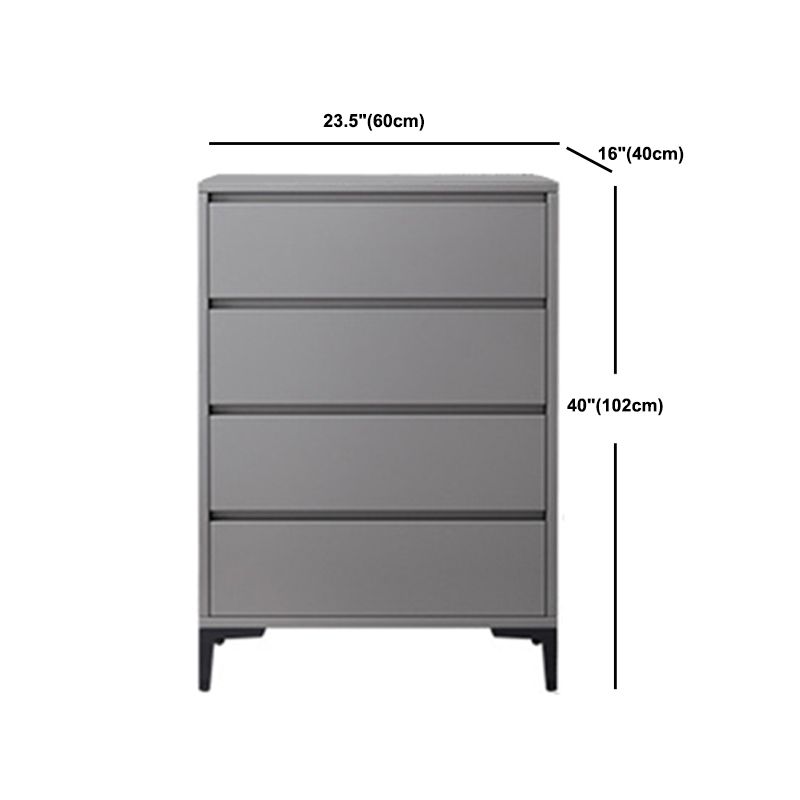 Contemporary Rectangle Accent Chest, Wooden Chest in Grey with Drawers