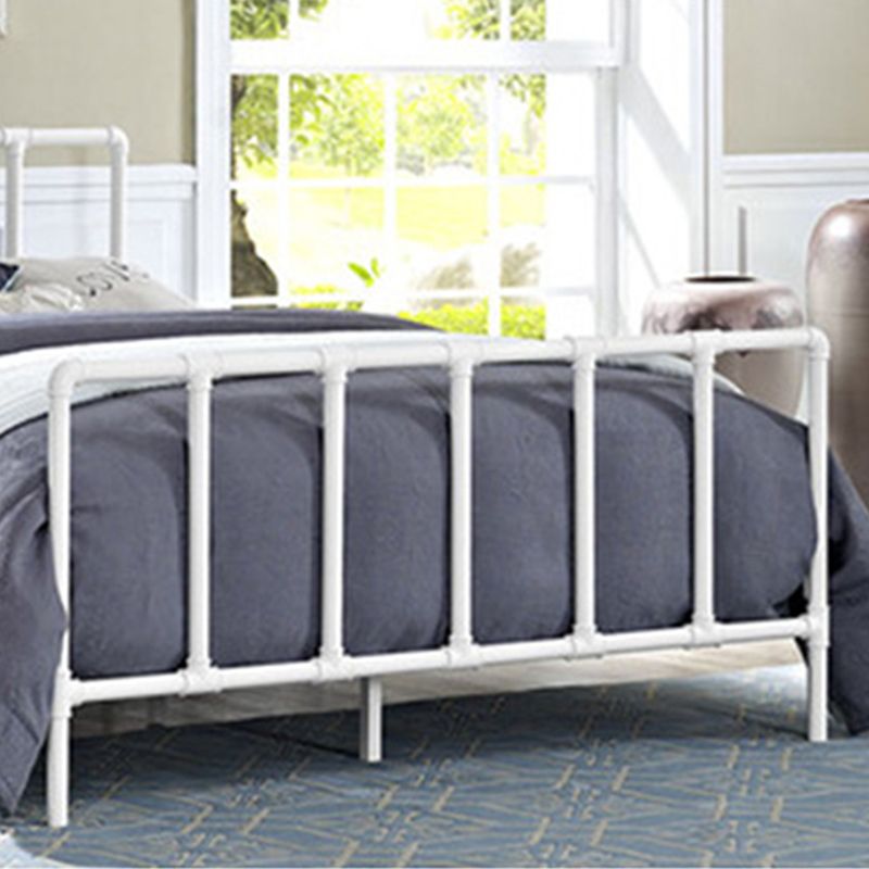 Industrial Style Bed Frame Iron Slat Bed with Headboard and Footboard